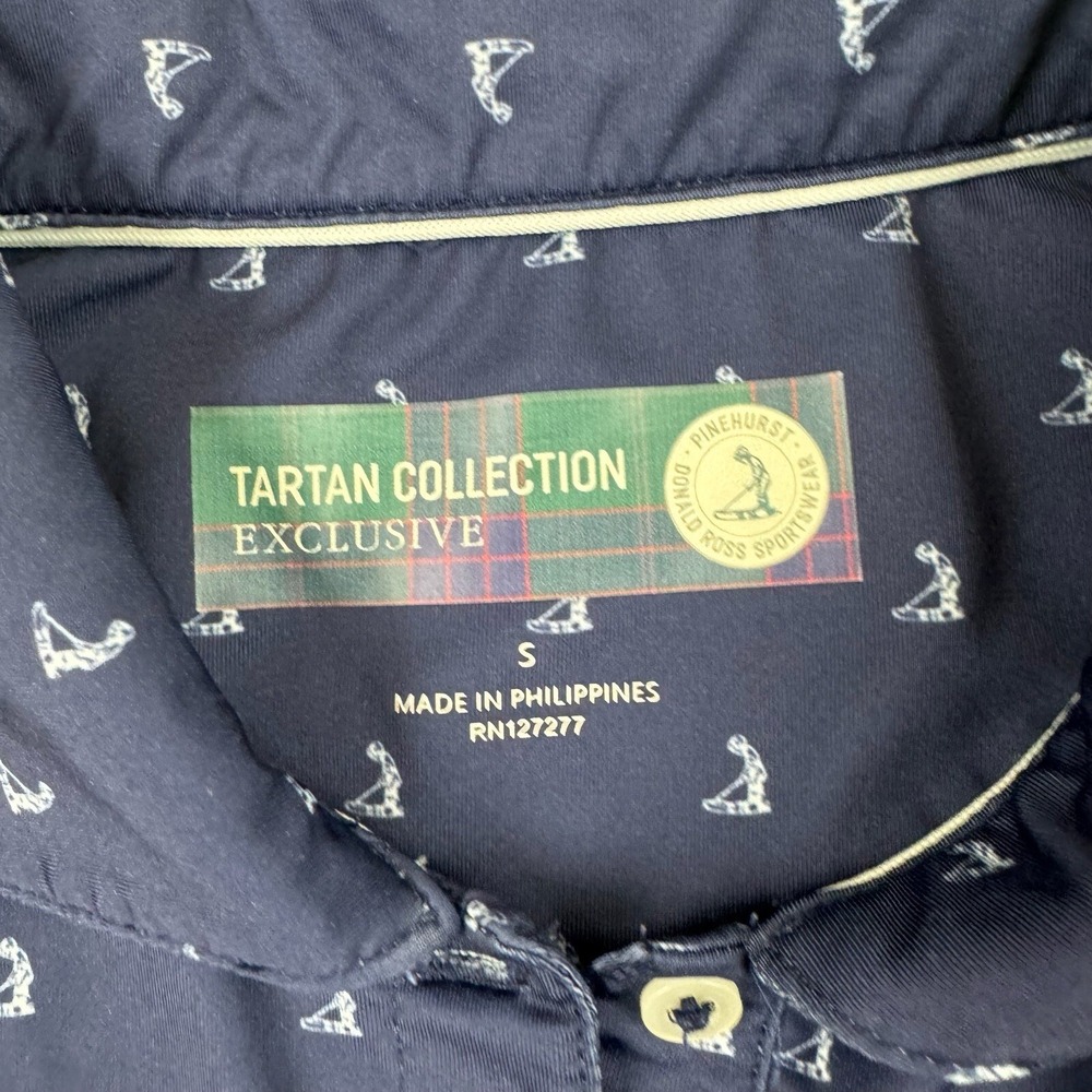 Donald Ross Sportswear Pinehurst TARTAN COLLECTION Blue Putterboy Polo S/S Sz S - Picture 3 of 7